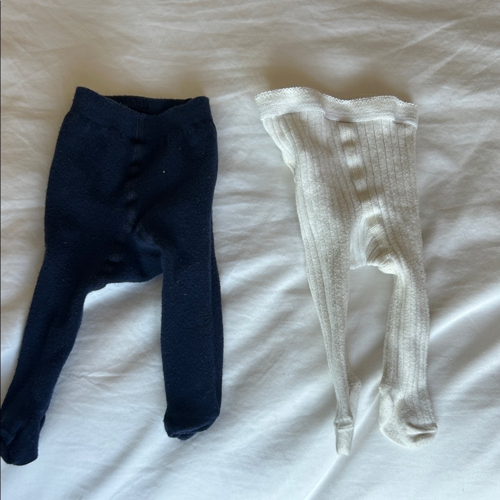 Hanna Andersson Dark Blue and White Baby Tights